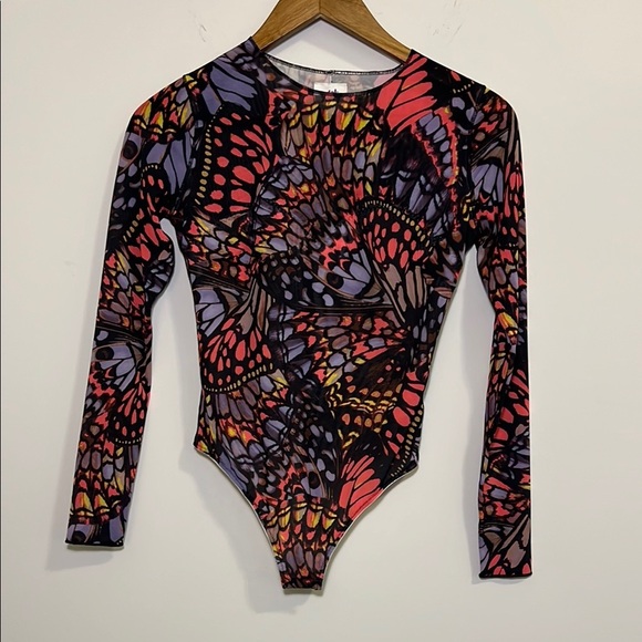YITTY Mesh Me Butterfly Bodysuit, Womens S - Picture 1 of 6